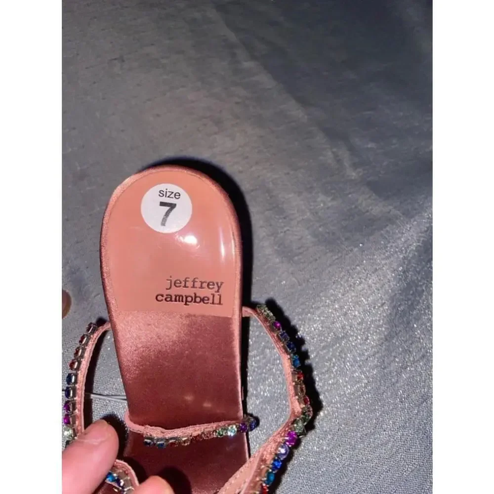 Women's Jeffrey Campbell Pink Rhinestone Sandals Size 7